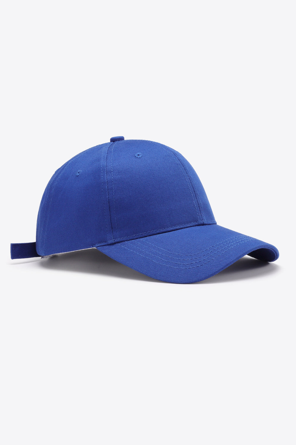 Plain Adjustable Cotton Baseball Cap Royal Blue One Size