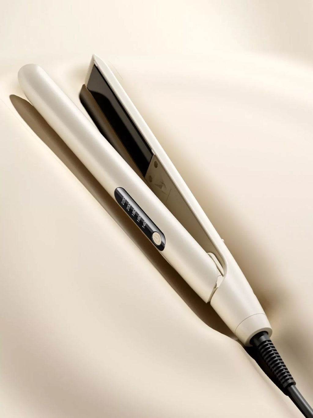 adjustable temperature hair straightener - side view