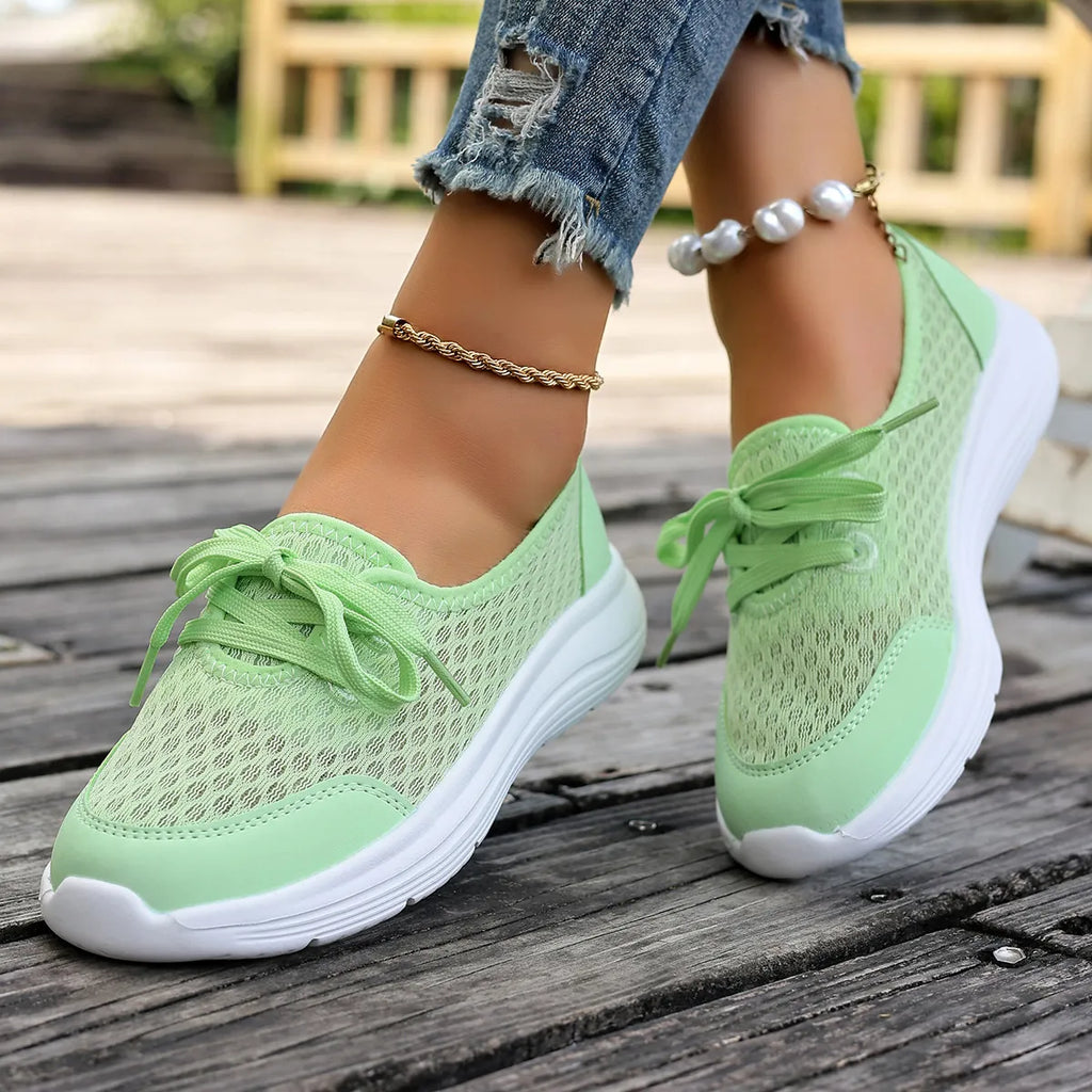women's breathable mesh sneakers - side view