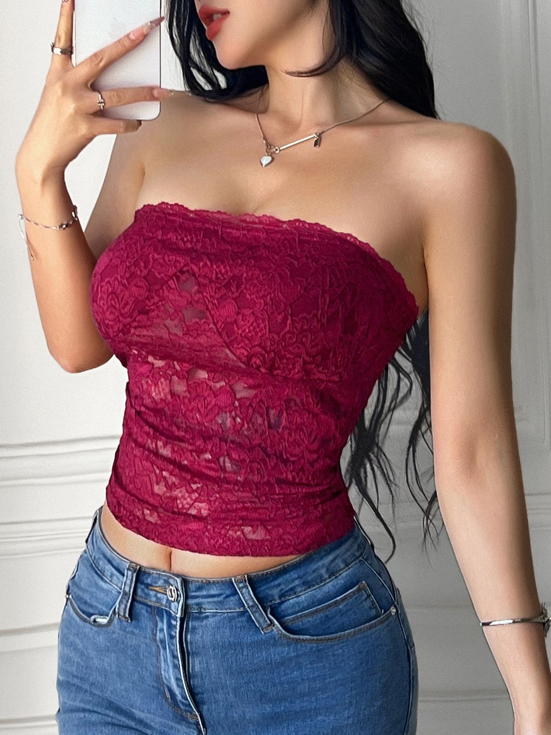 Devine Lace Tube Top