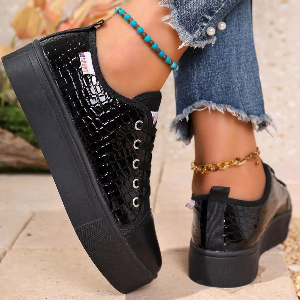 women's round toe platform sneakers - additional image
