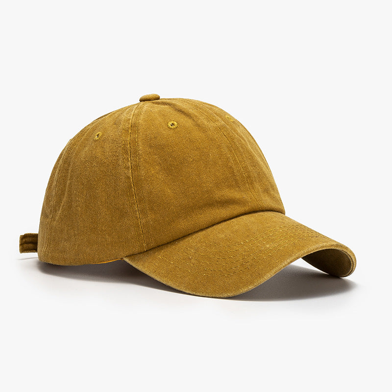 Washed Curved-Brim Baseball Cap Mustard One Size