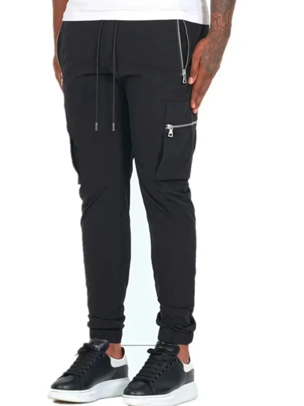 Men's Drawstring Pants with Pockets Black