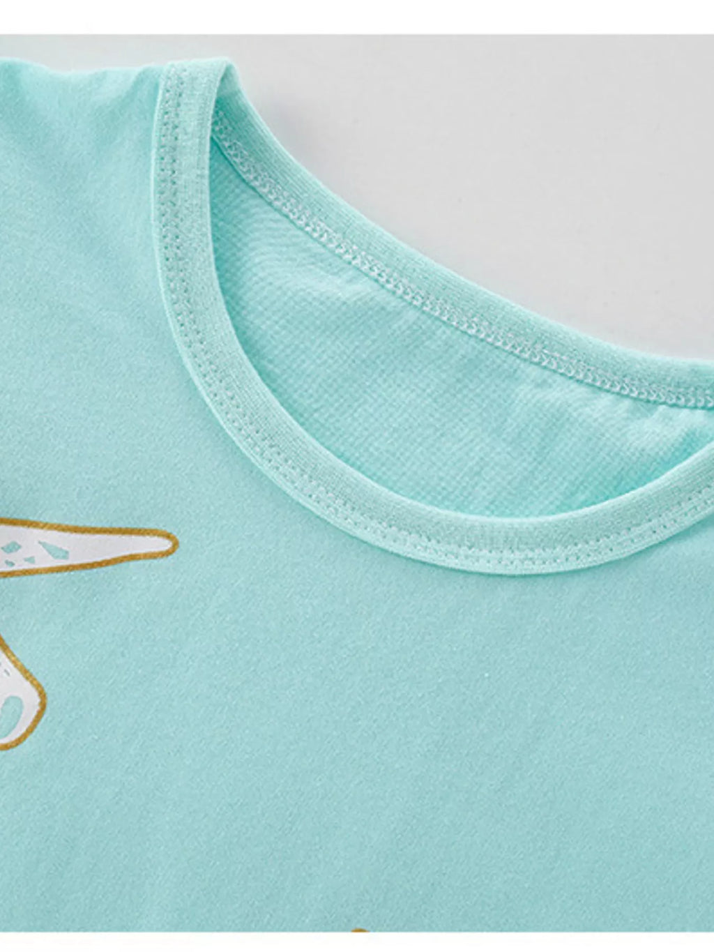 women's children's cute unicorn floral print ruffle sleeve t-shirt - detail shot