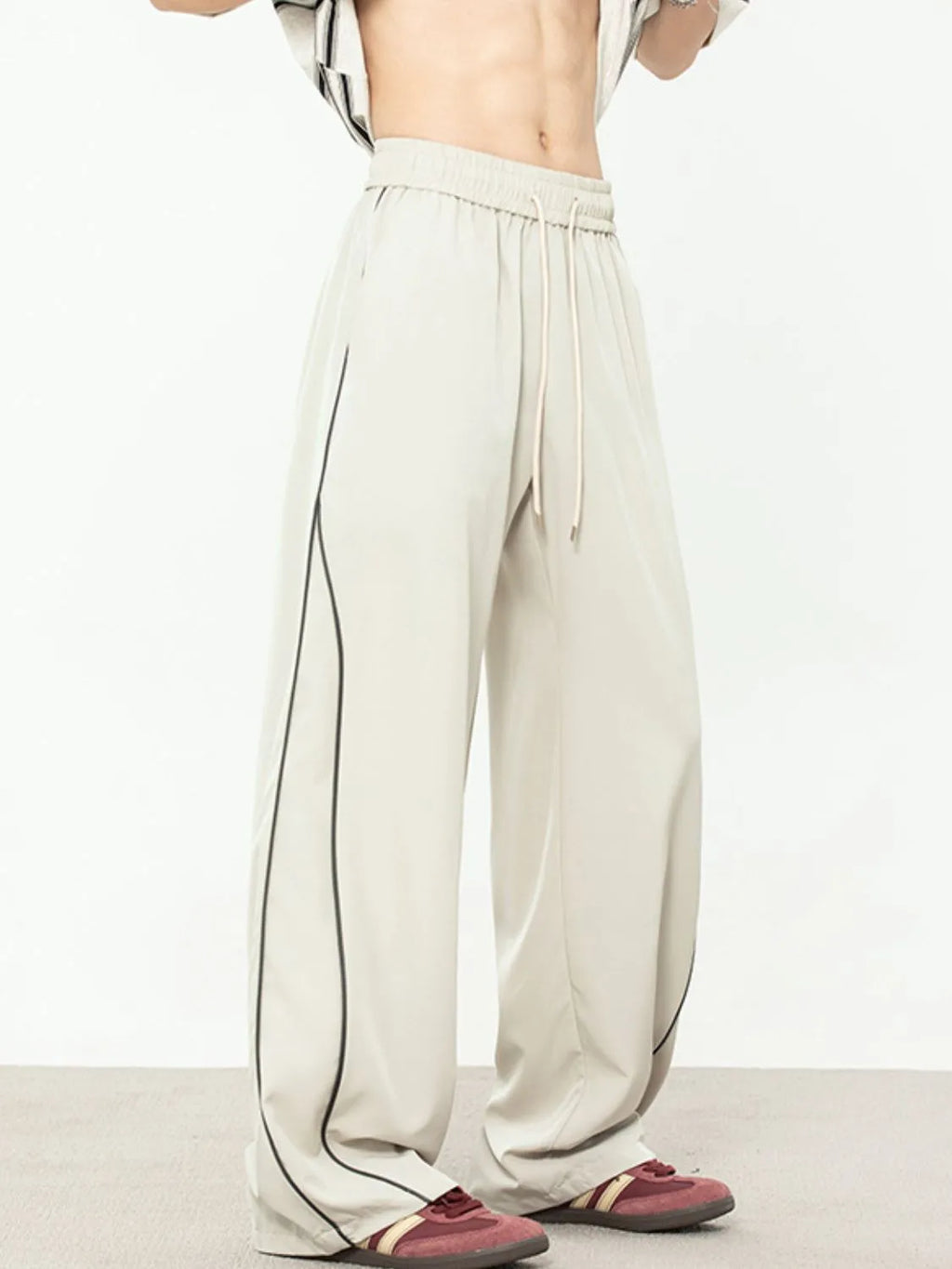 men's contrast straight sweatpants — men’s apparel view