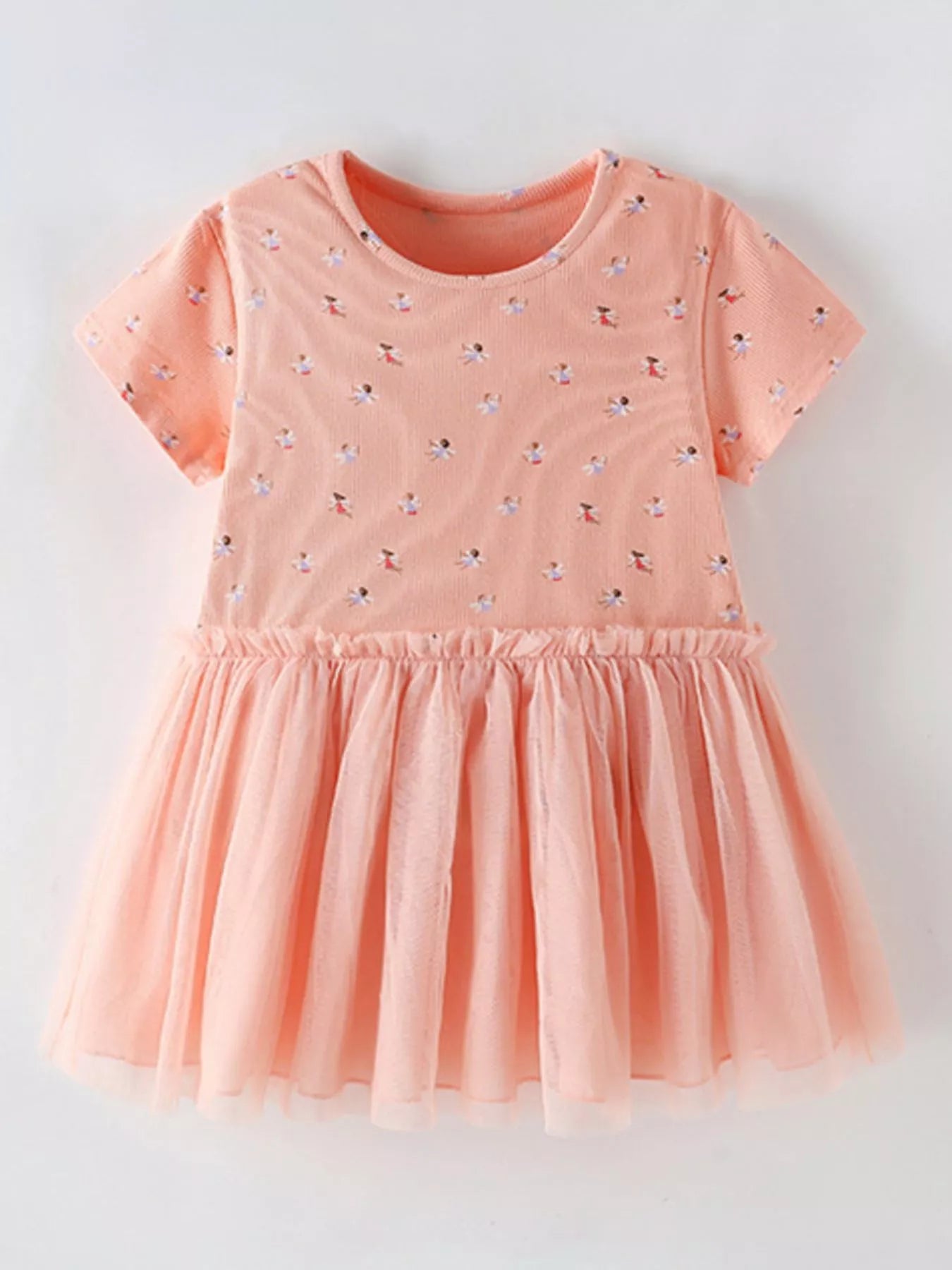 women's children's printed tulle layered dress - product showcase