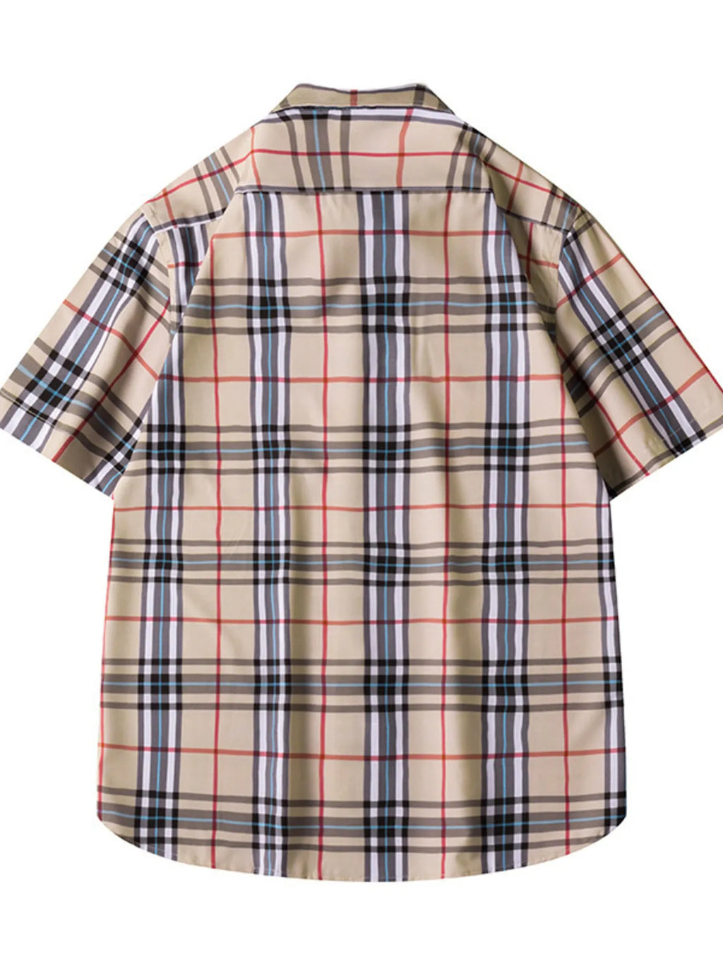 men's men's plus size classic plaid short sleeve shirt - side view