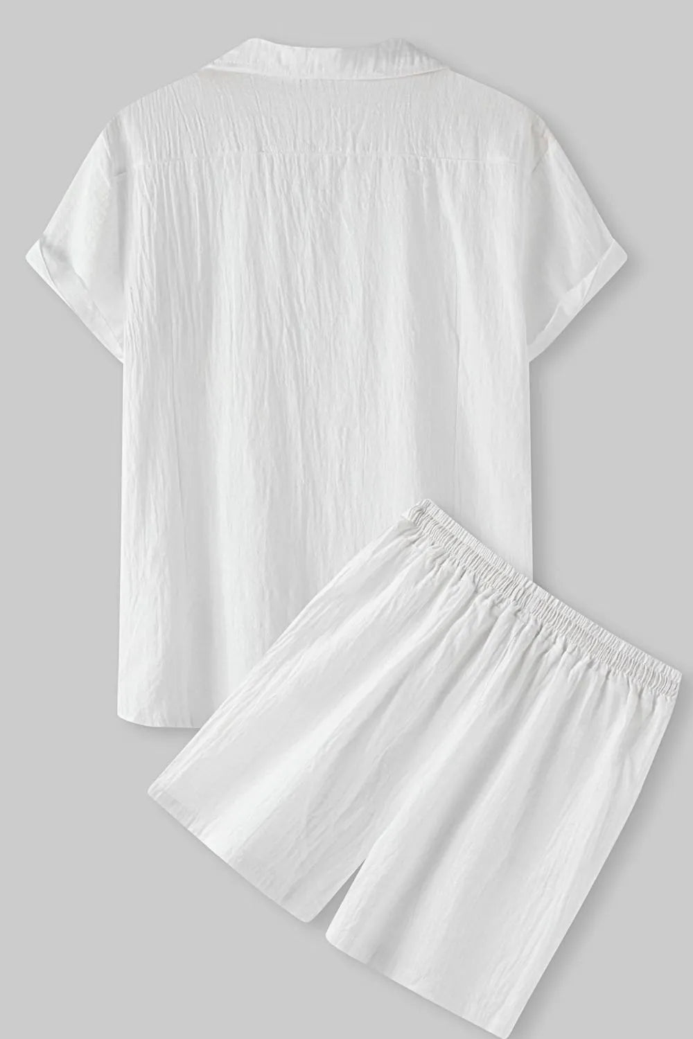 men's men's short sleeve shirt and shorts set - alternate angle