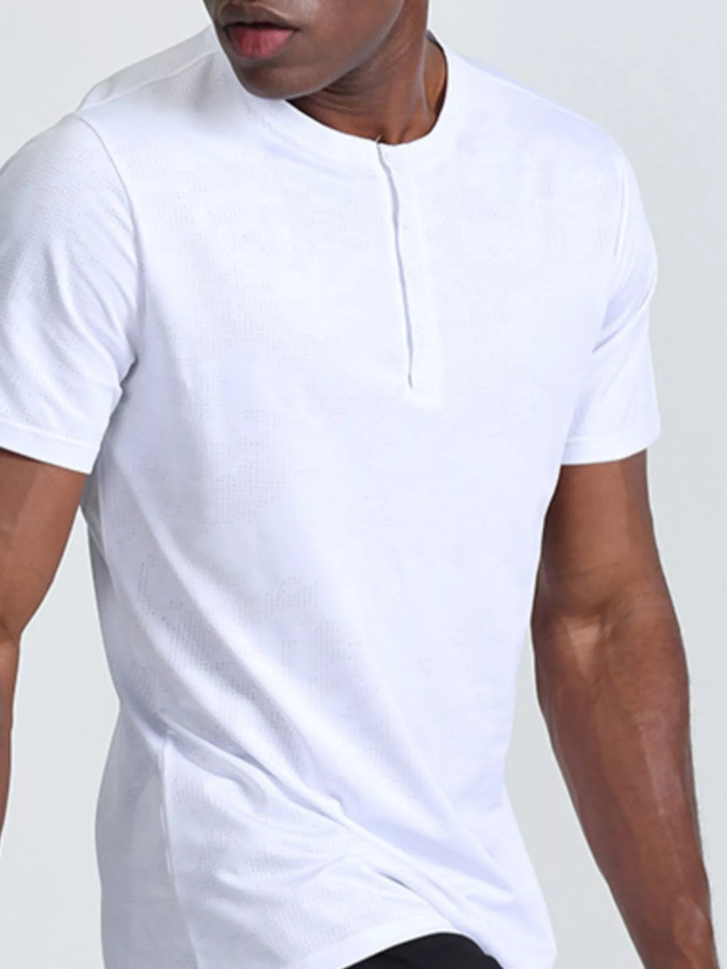 men's men's plus size lightweight henley active t-shirt - side view