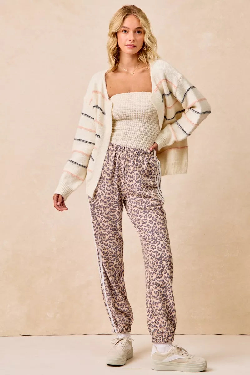 women's bibi side lines leopard track pants - styling option