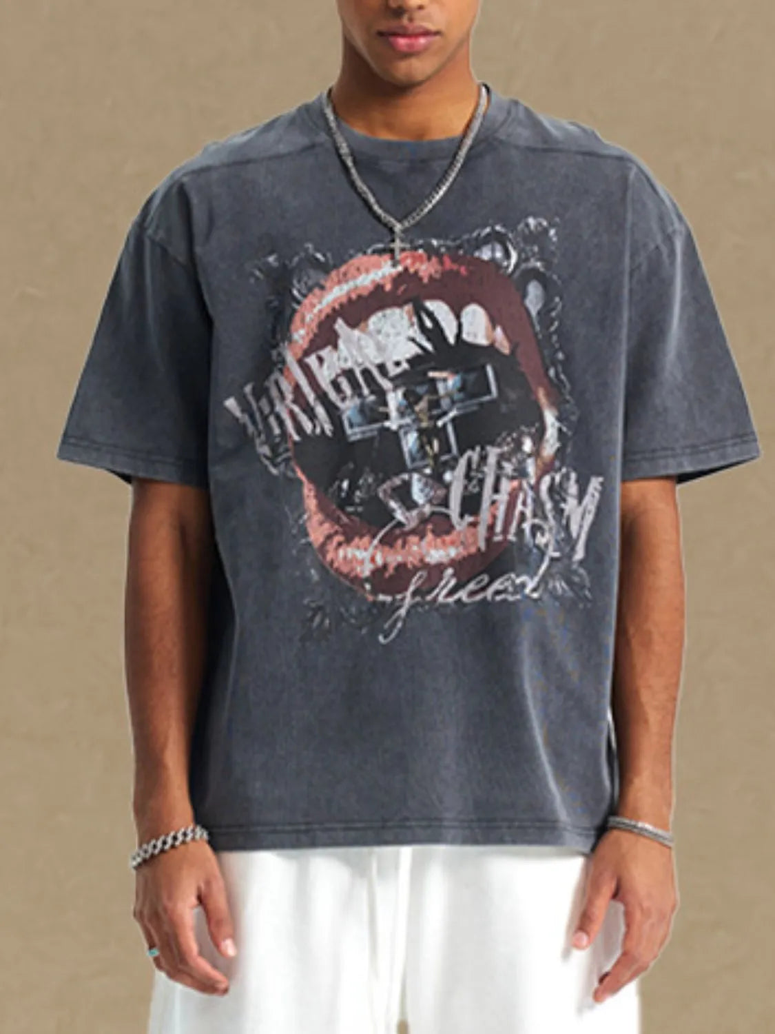 Men's Graphic Round Neck Half Sleeve T-Shirt