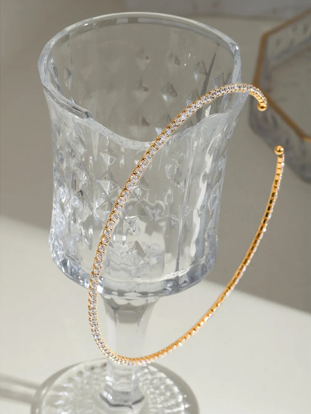 stainless steel inlaid zircon necklace shown as women’s activewear