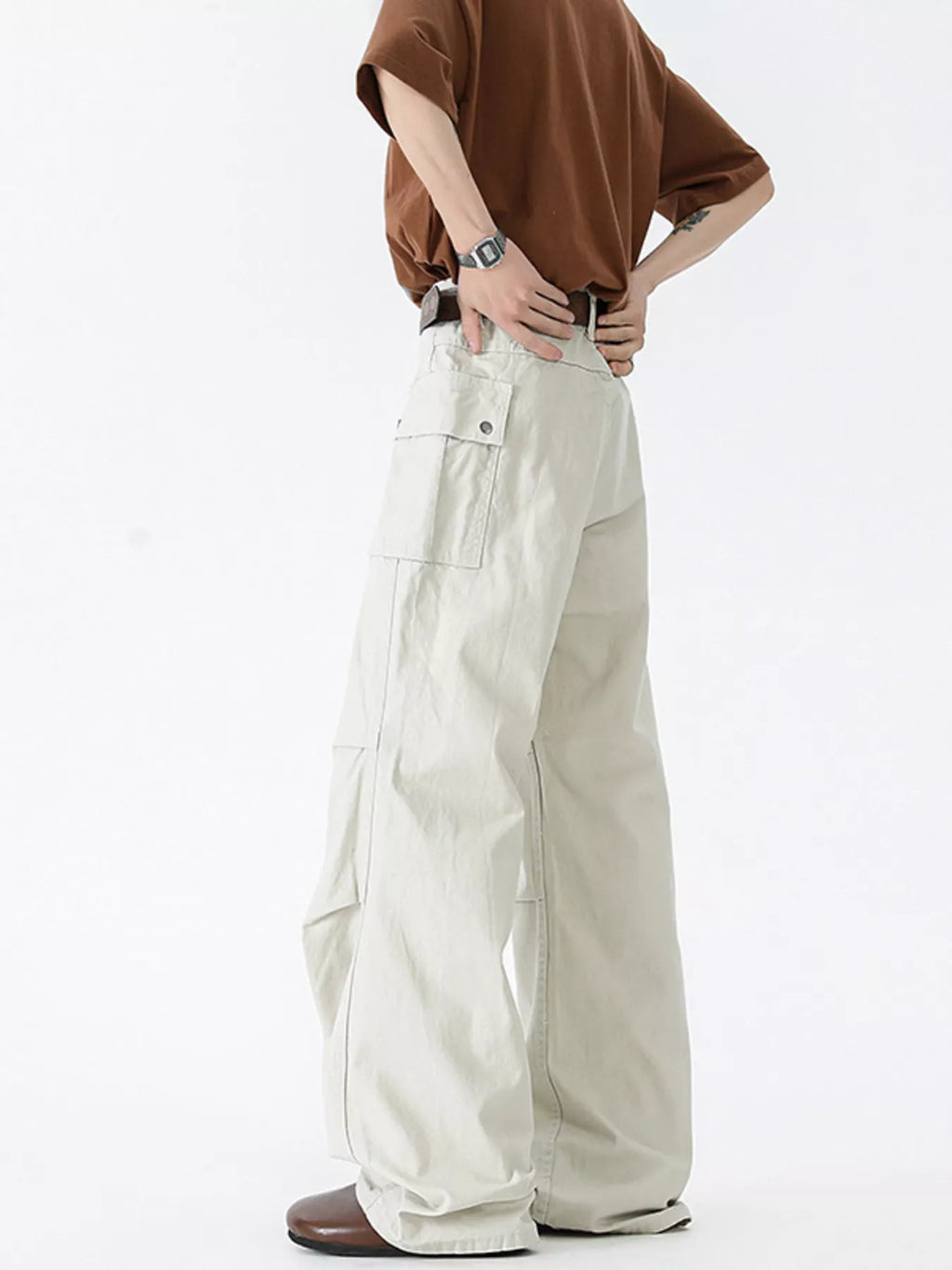 men's men's vintage wide leg cargo jeans - extra view