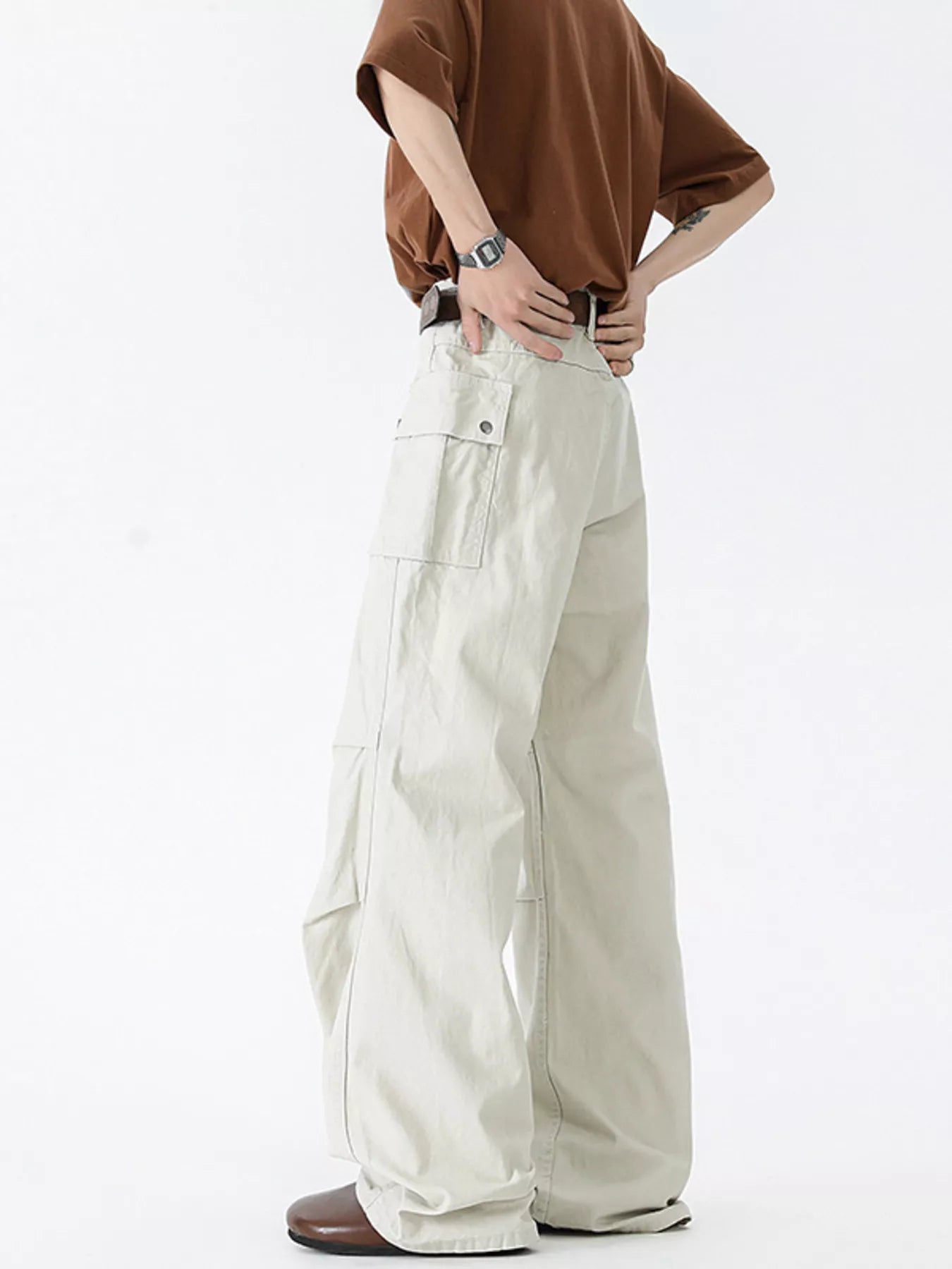 men's men's vintage wide leg cargo jeans - extra view