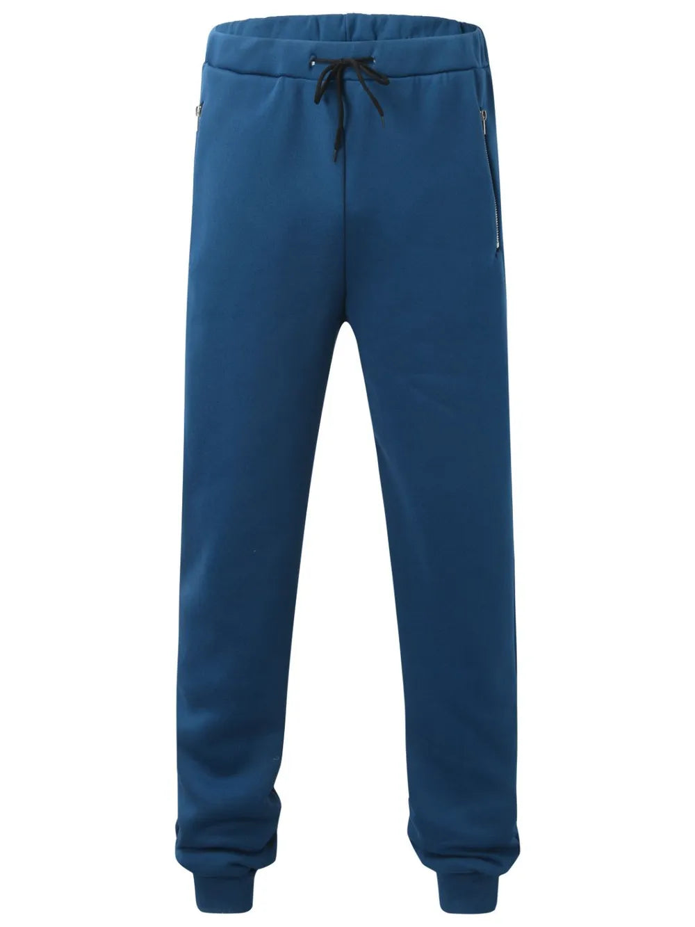 Men's Full Size Drawstring Pants with Pockets Plus Size Peacock Blue