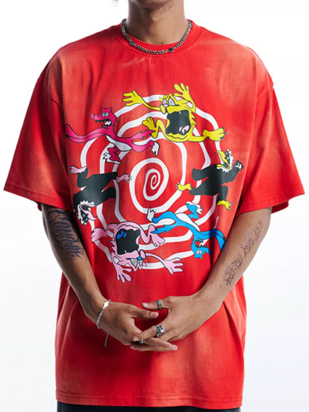 men's men's graphic round neck half sleeve t-shirt - product showcase