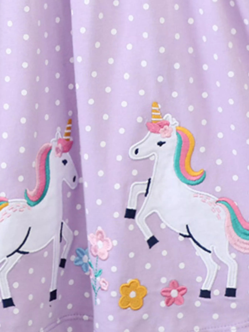 women's children's unicorn embroidered polka dot dress - styling option