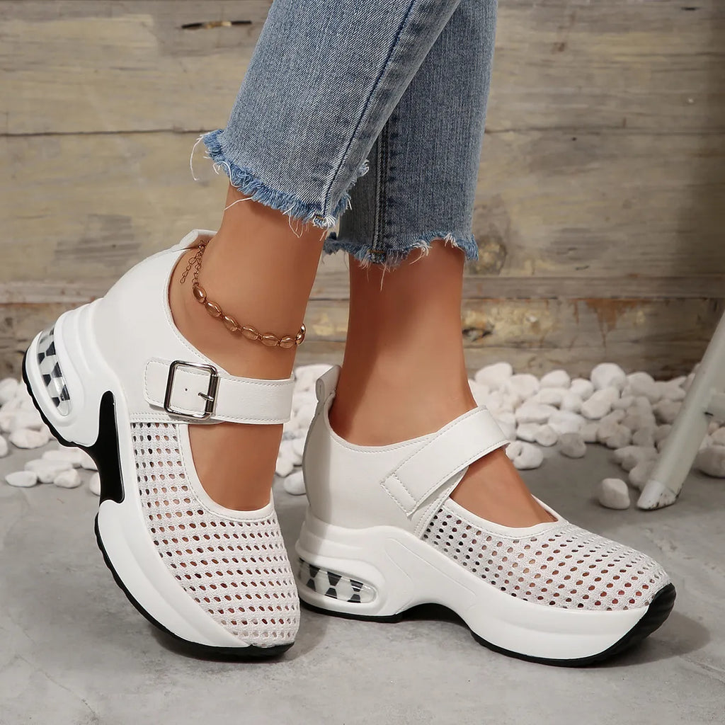women's breathable mesh platform sneakers - additional image