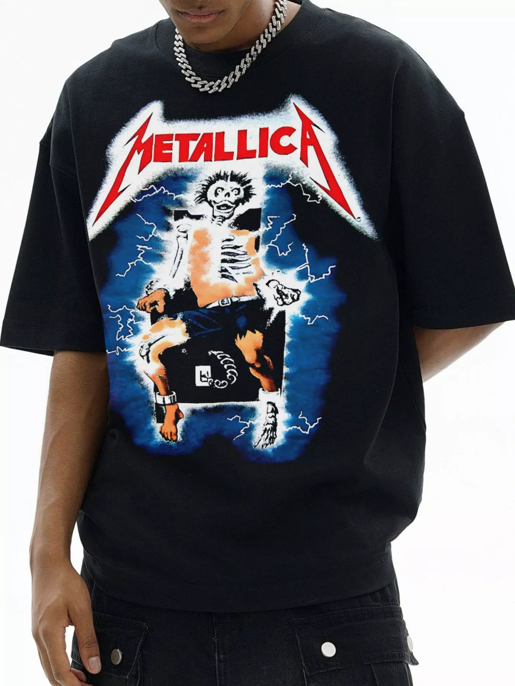 men's men's metallica graphic oversized t-shirt - front view