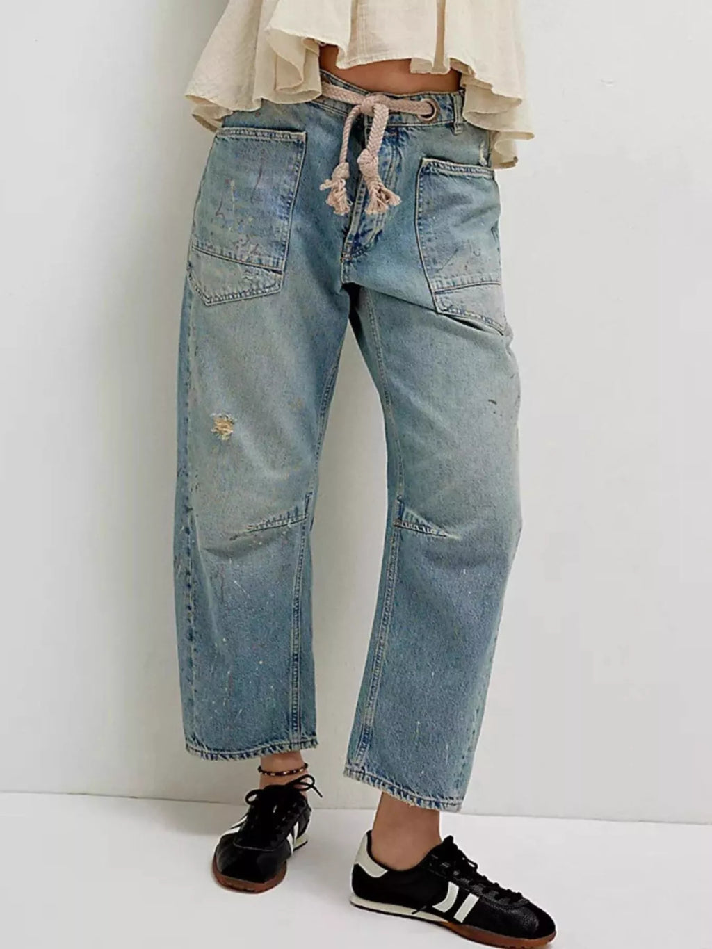 women's washed relaxed fit jeans - product detail