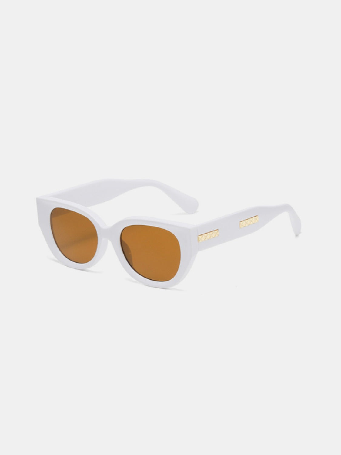 Cat Eye Polycarbonate Frame Sunglasses White One Size