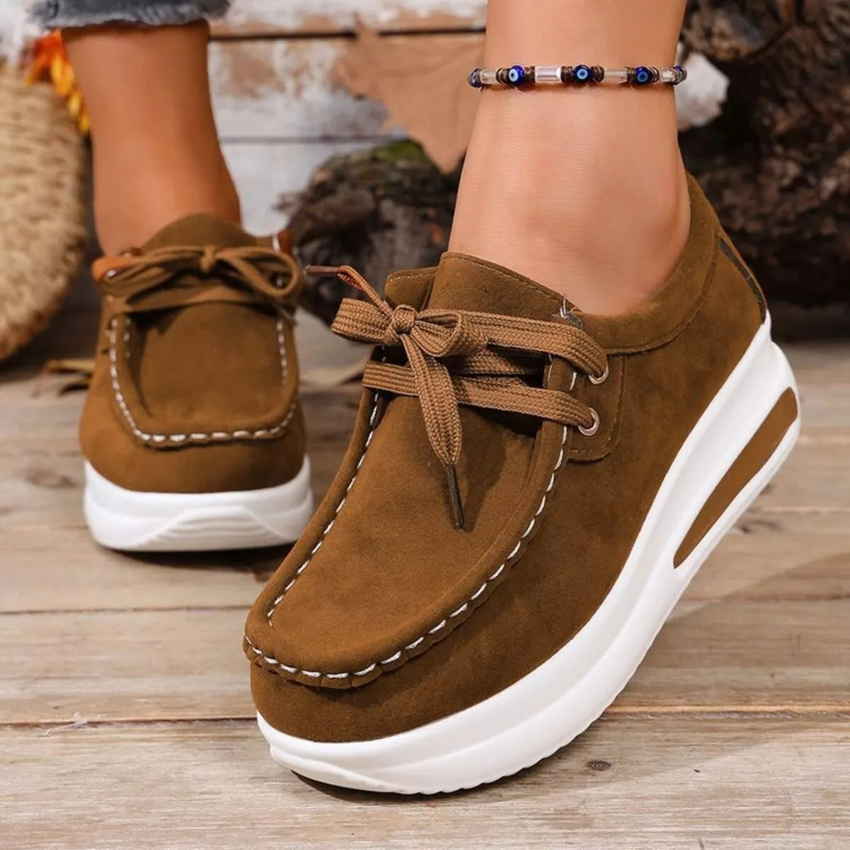 women's round toe platform sneakers - extra view