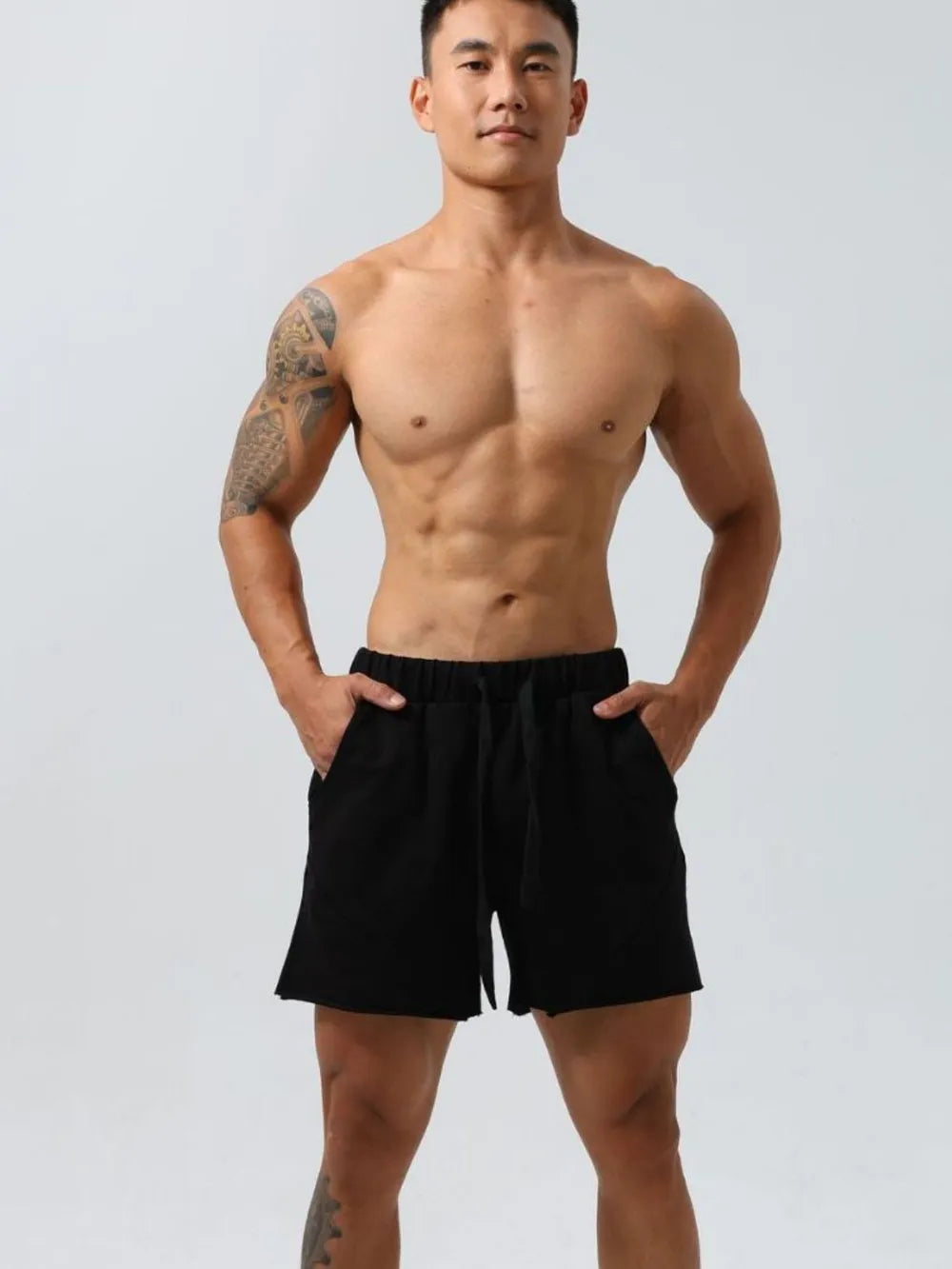 Men's Plus Size Drawstring Elastic Waist Shorts Black