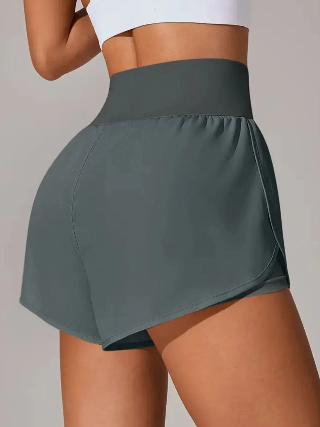 women's pocketed high waist active shorts - styling option