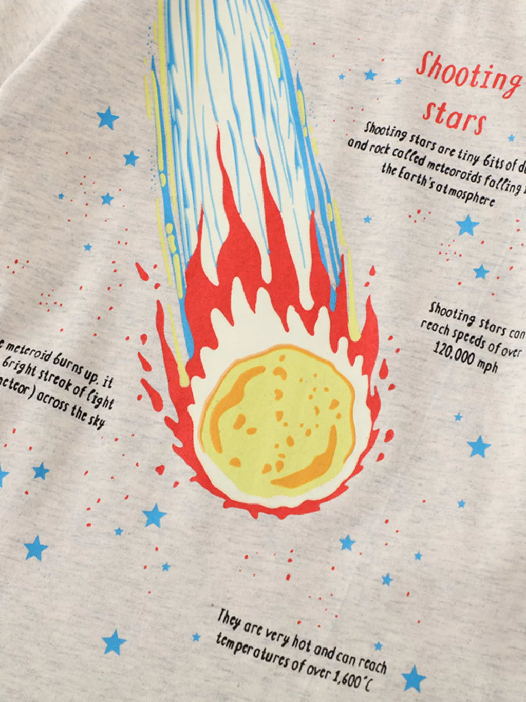 women's children's glow in the dark shooting star graphic crew neck t-shirt - styling option