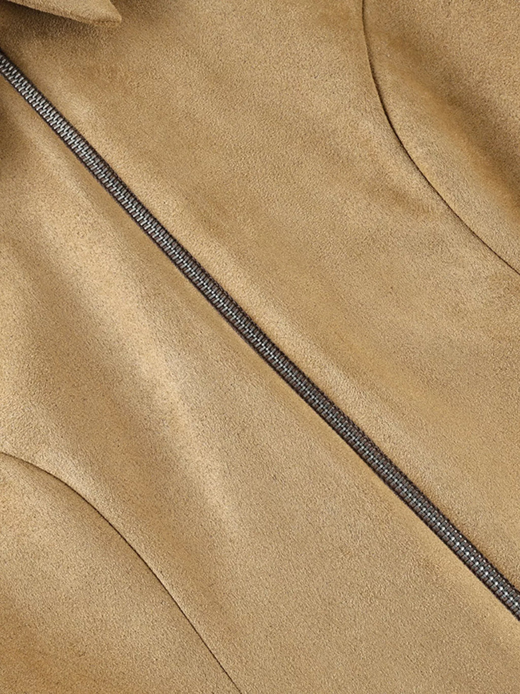 women's suede zip-up fitted jacket - additional image
