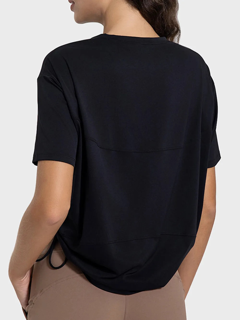 women's millennia drawstring round neck short sleeve active t-shirt - product detail