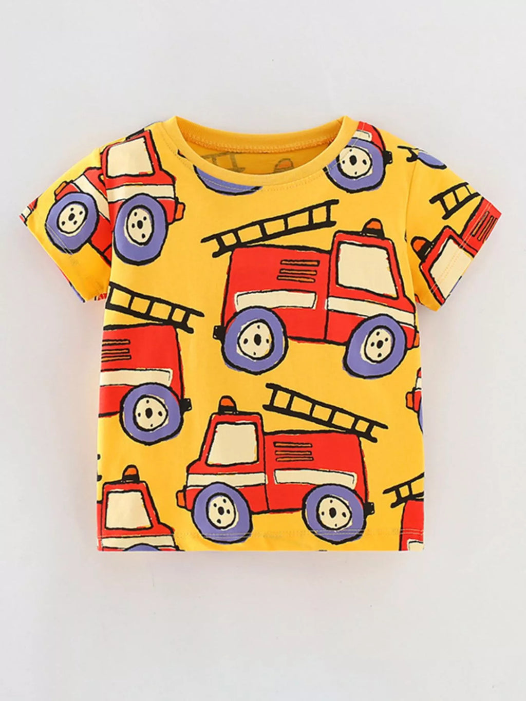 women's children's truck print short sleeve t-shirt - front view