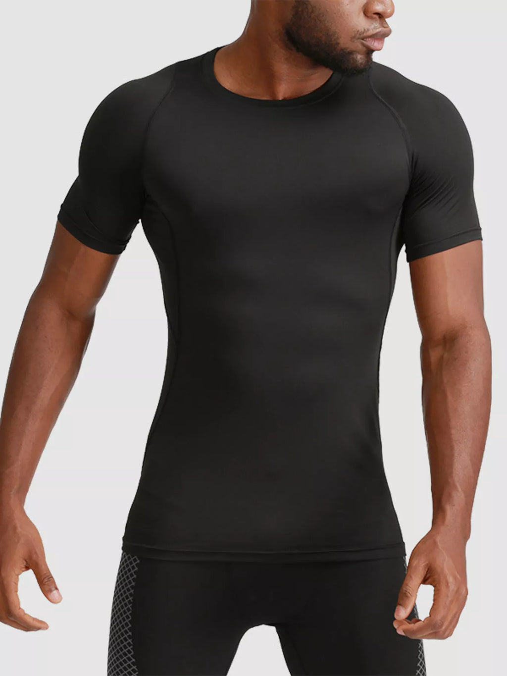 men's men's full size round neck solid color active t-shirt plus size - main product image