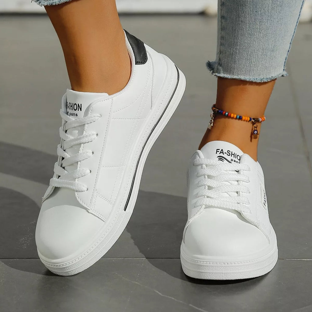 women's lace up casual sneakers - front view