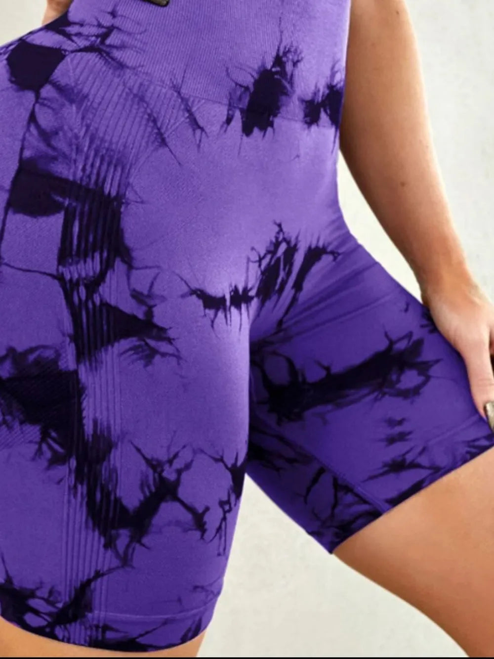 women's tie-dye high waist active shorts - product detail