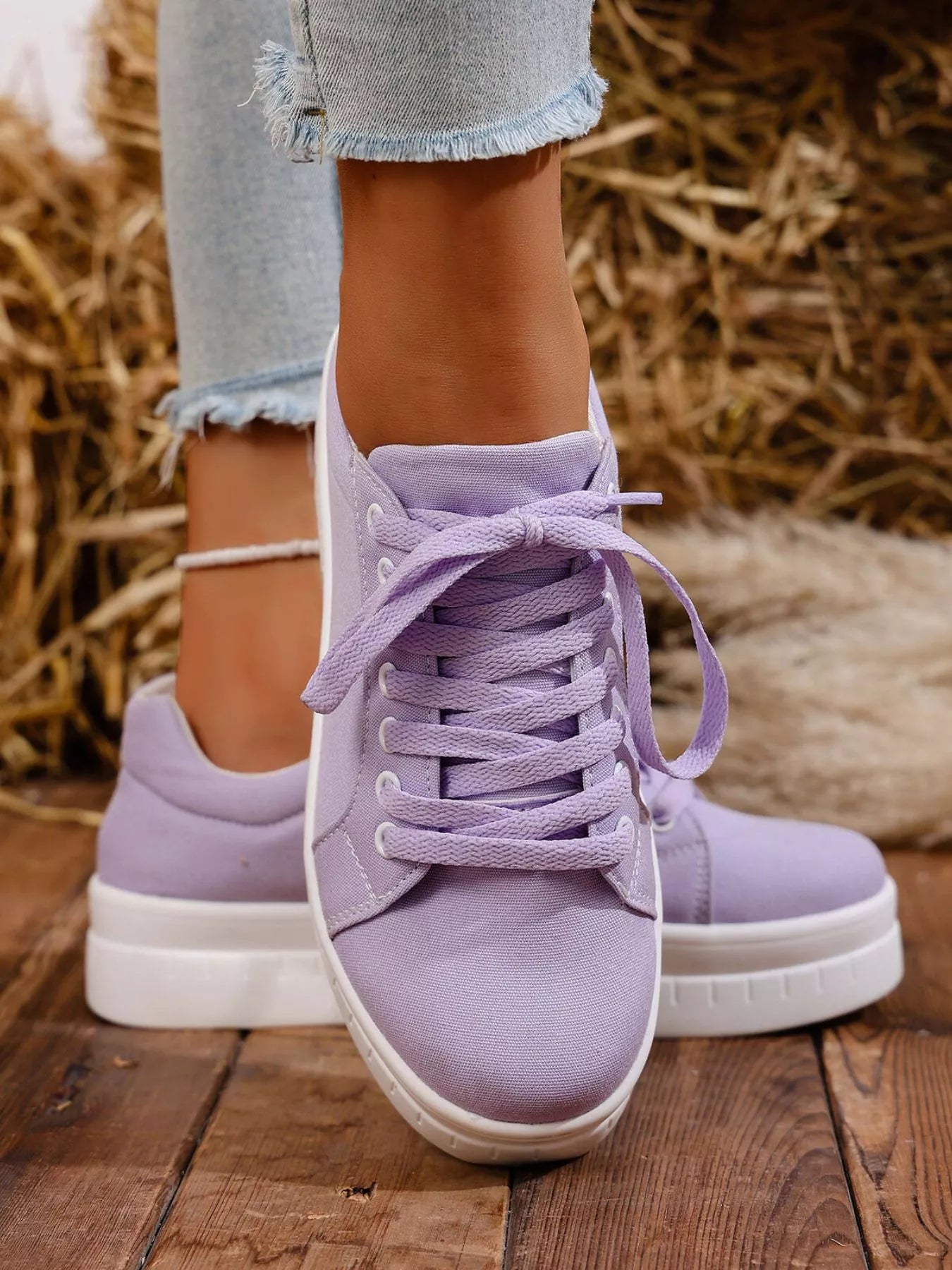 women's lace up platform sneakers - extra view