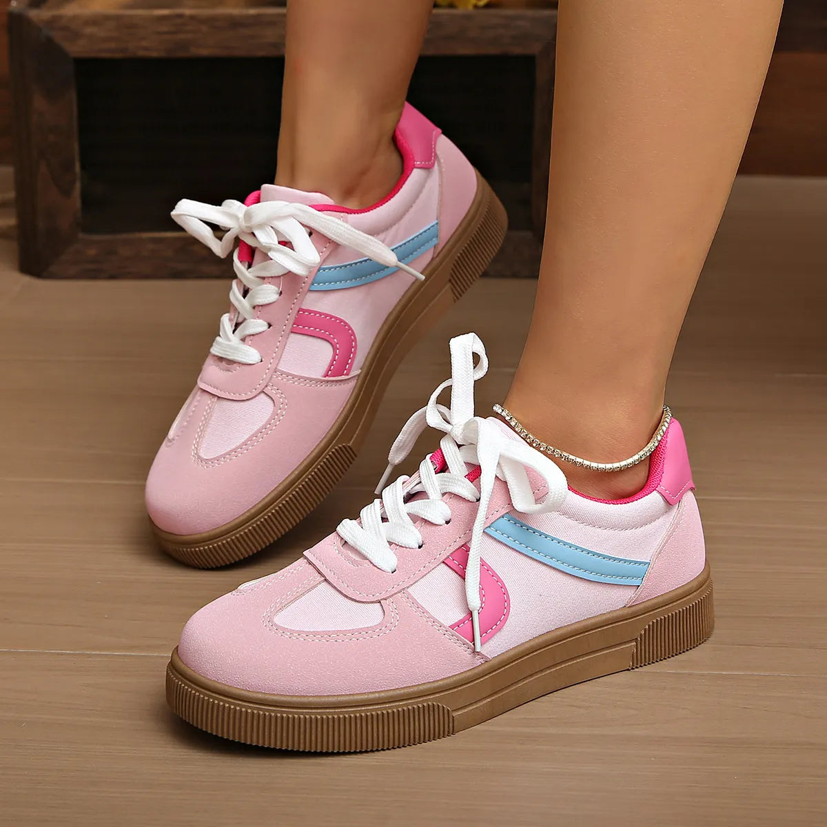 women's lace up platform sneakers - extra view