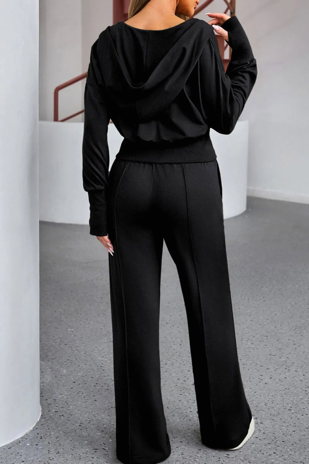 women's zip-up hoodie and pants active set - additional image