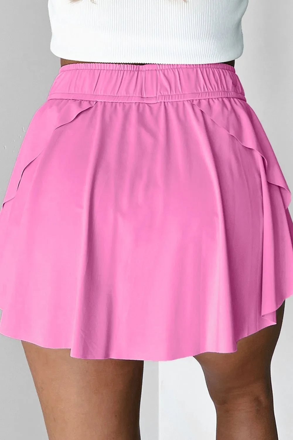 women's drawstring high waist lined active skorts - additional image