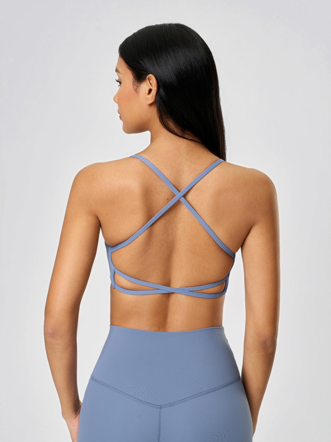 Millennia Crisscross Back Scoop Neck Active Cami with Detachable Chest Pads