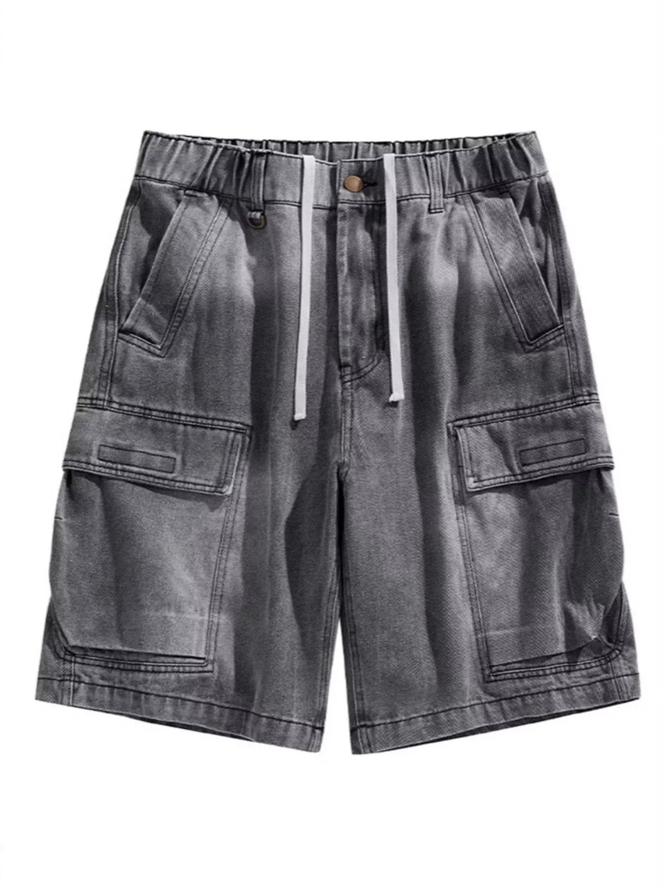 men's men's vintage wash cargo demin shorts - styling option