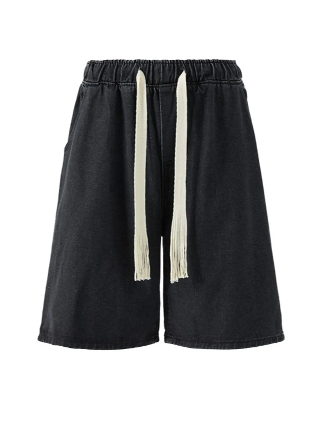 men's men's plus size loose fit wash denim shorts - main product image