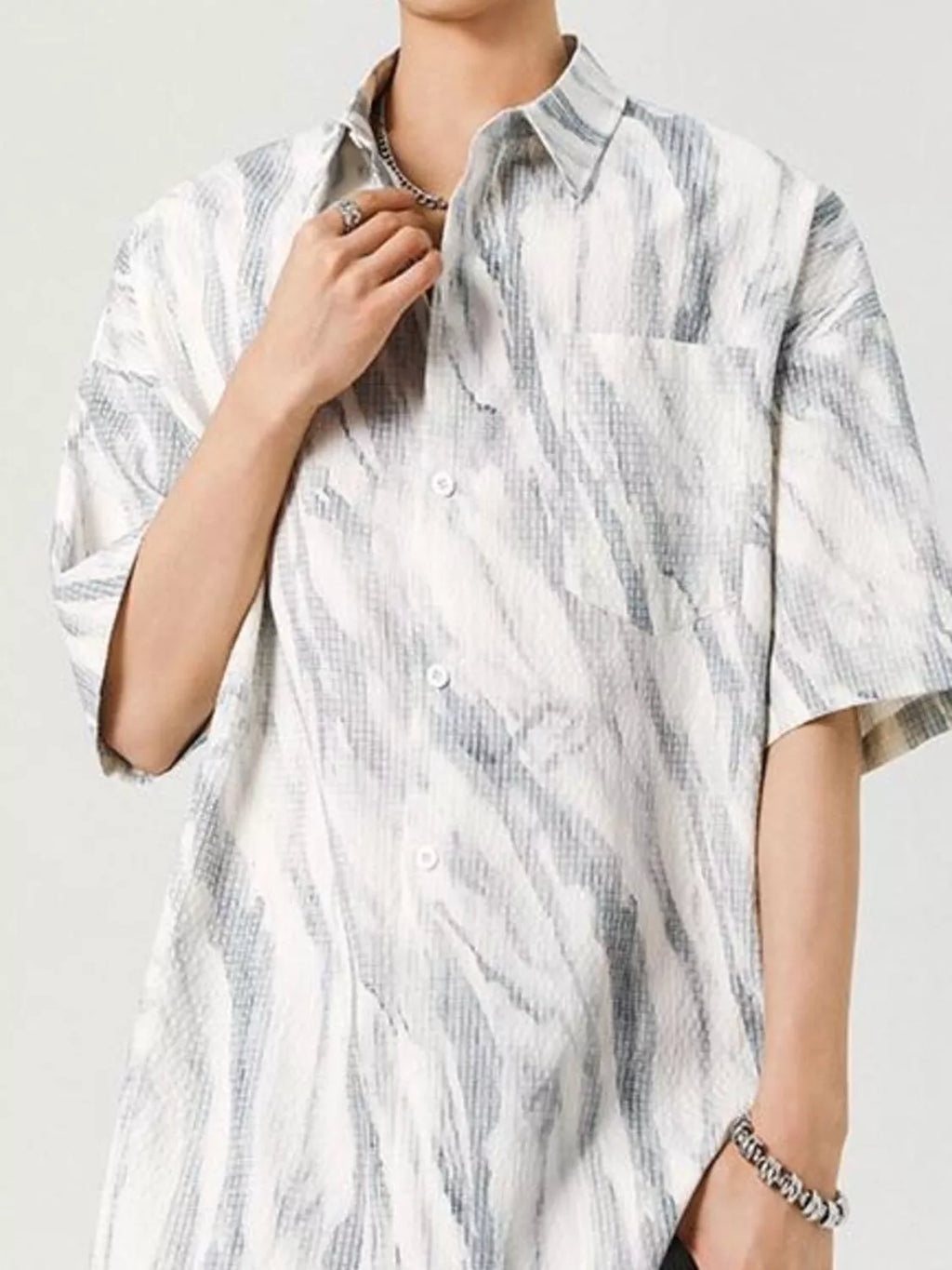 men's men's plus size button up short sleeve shirt - second view