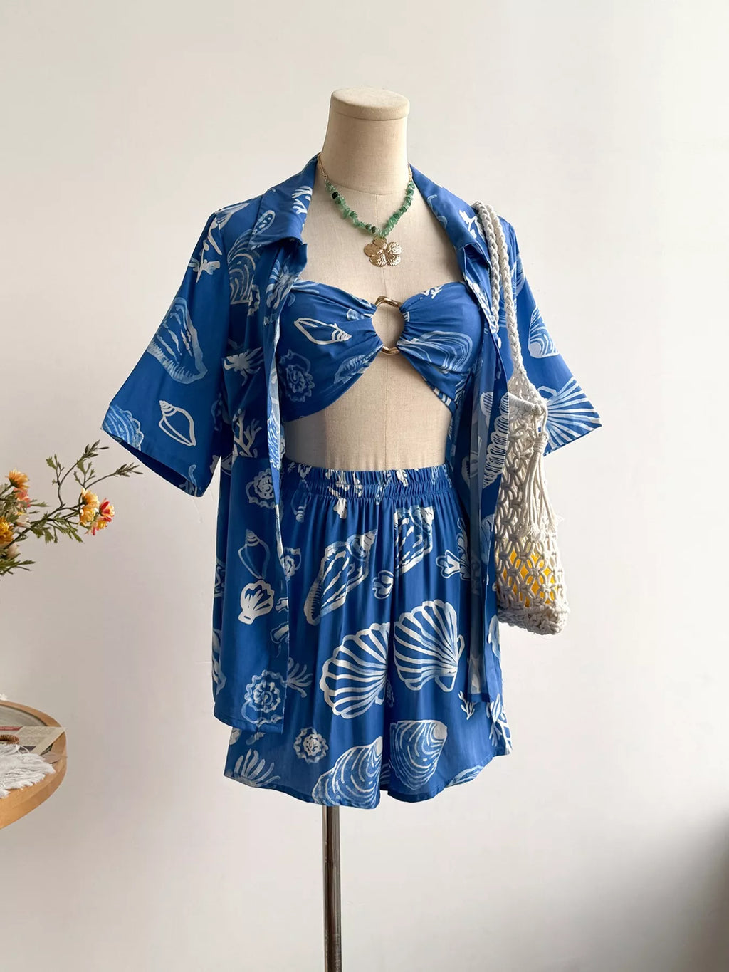 women's seashell print 3-piece summer set - additional image