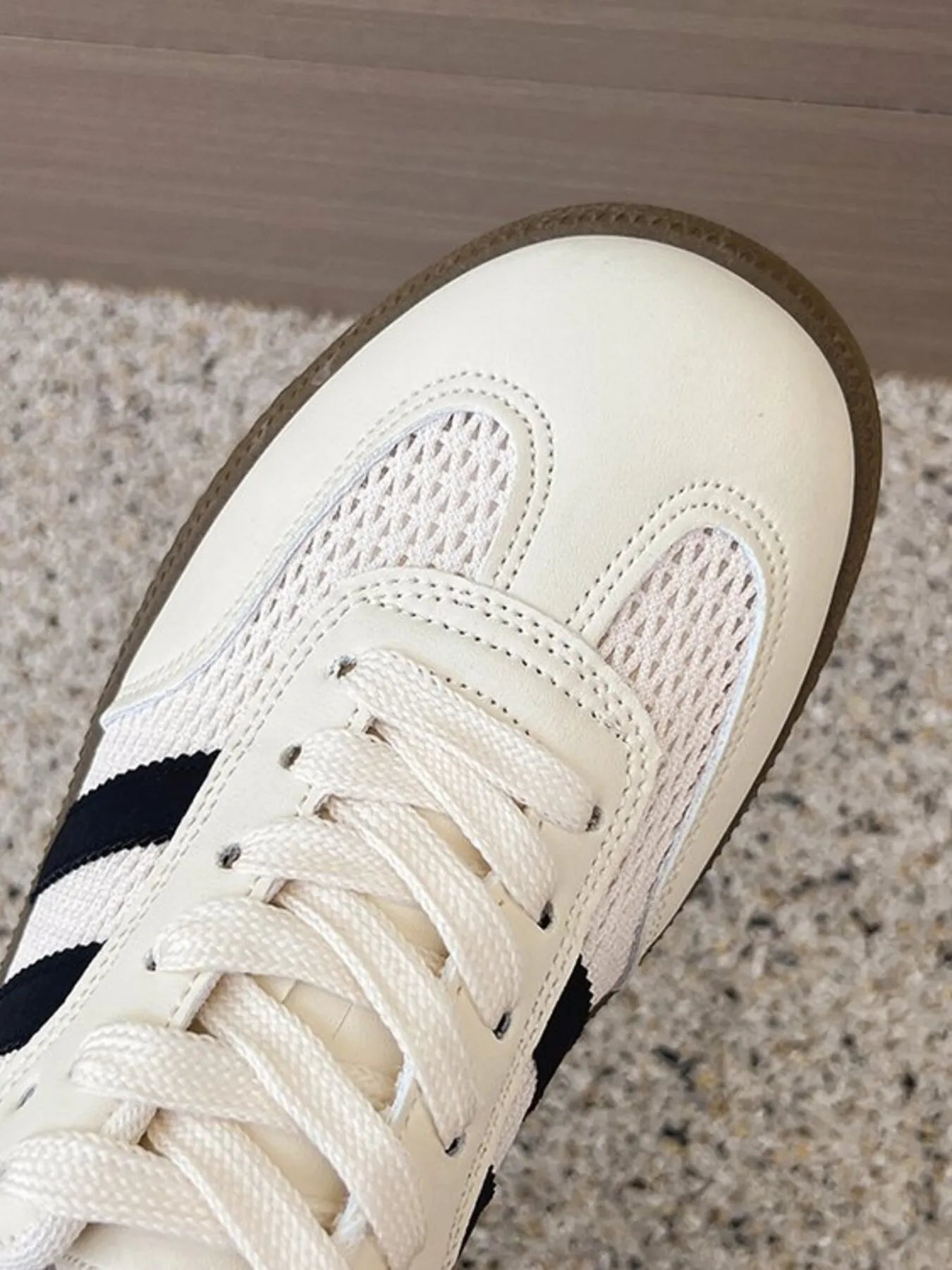women's lace up round toe platform sneakers - side view