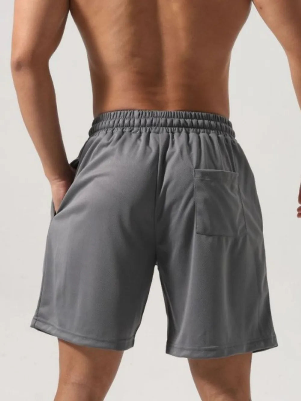 Men's Plus Size Letter Drawstring Shorts Dark Gray