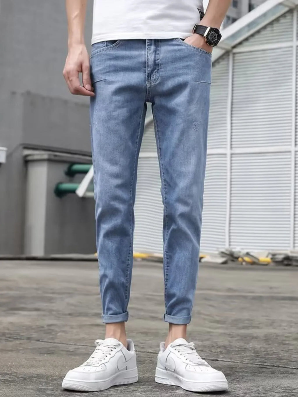 men's men's slim-fit wash jeans - front view