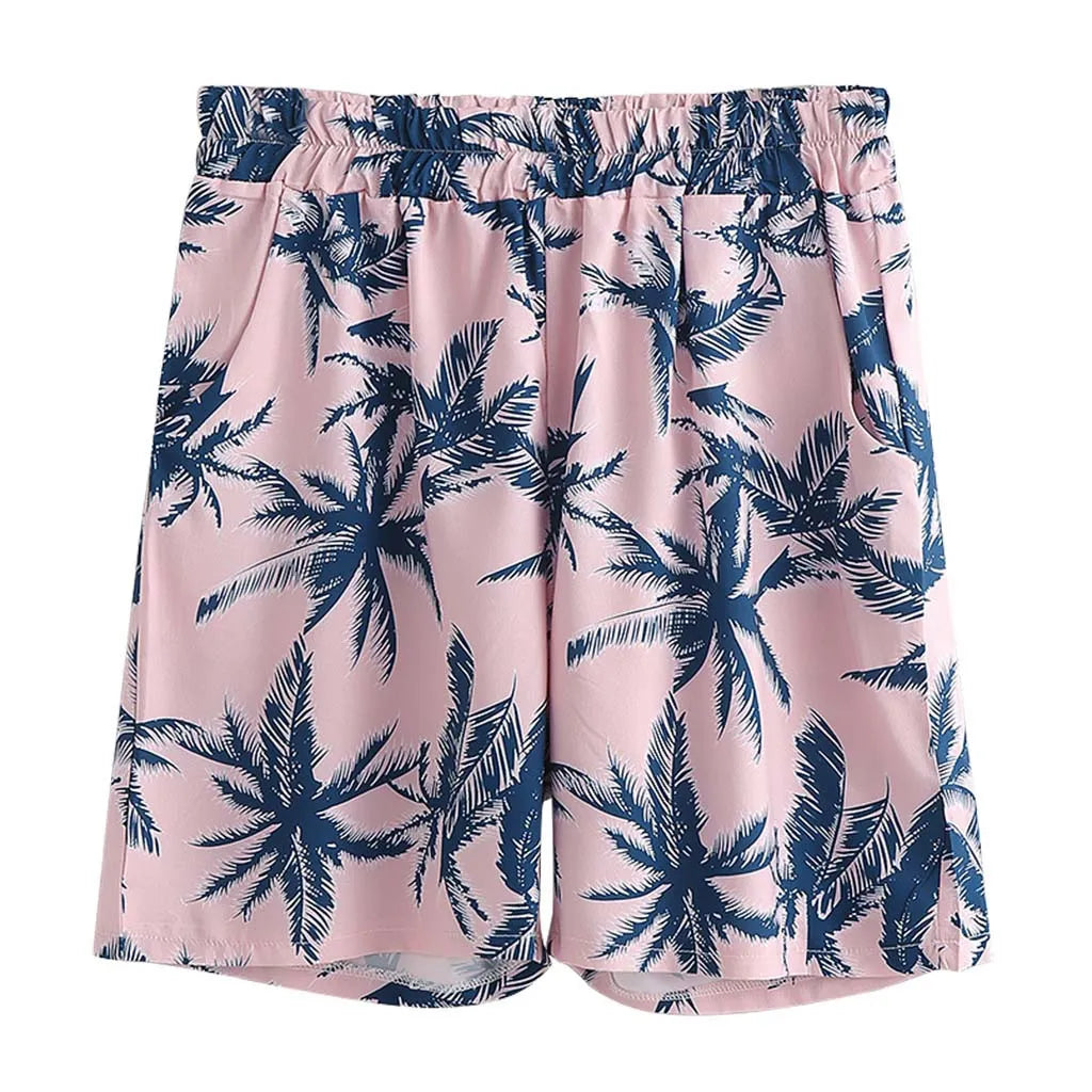men's men's full size tropical print hawaiian style top and shorts set plus size - product detail