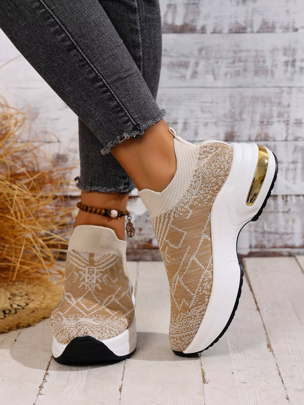 women's mesh round toe platform sneakers - additional image