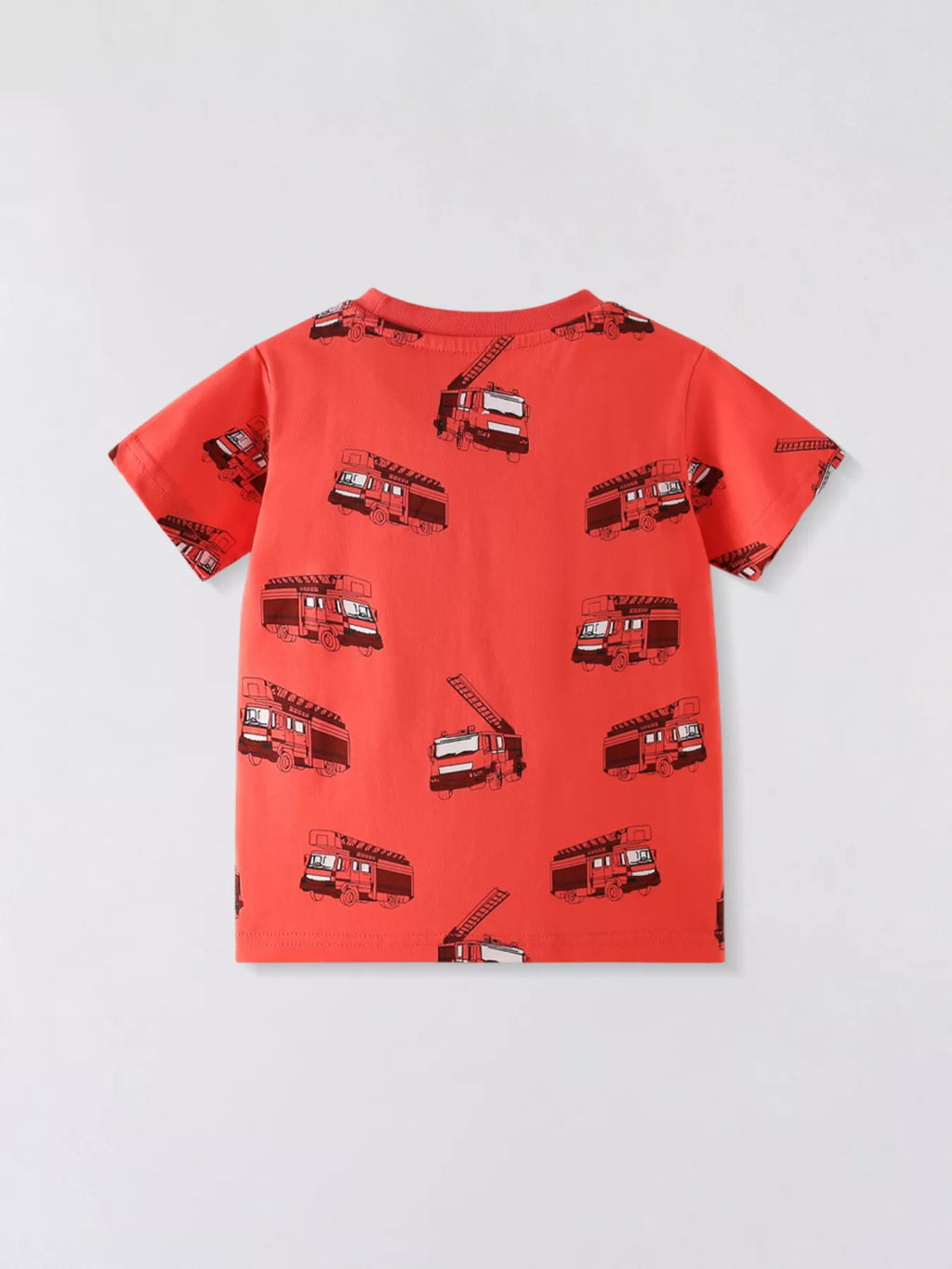 women's children's truck print crew neck short sleeve t-shirt - alternate angle